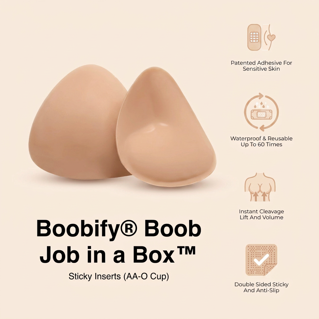 Boobify® Boob Job in a Box™ Sticky Inserts (AA-O Cup)